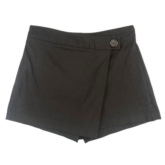Joe B Wrap Skort XL Black Minimalist Retro Y2K Preppy Dark Academia Mini Skort - Picture 6 of 9